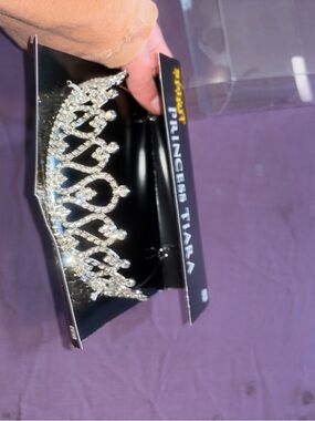 Spirit Halloween Silver Crystal Princess Tiara Headband